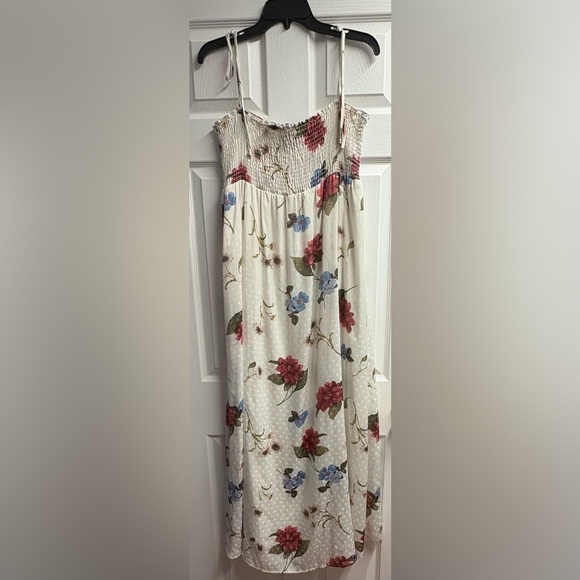 Show Me Your MUMU Floral Maggie Maxi Dress W/ Smocking & Tie Straps Size Small - Picture 2 of 3